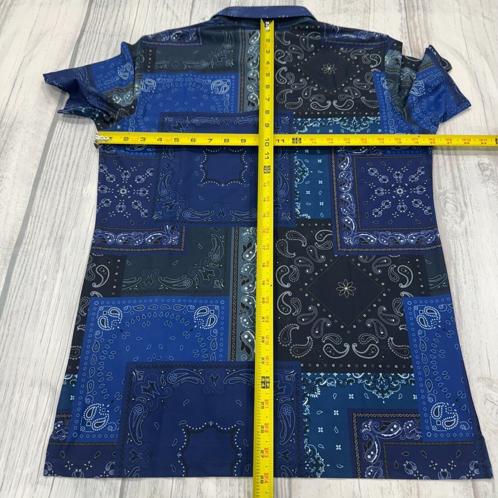 NWT G/FORE Golf Polo Shirt S Small Blue Bandana Tech Pique Slim Fit Mens $120 - Picture 5 of 9